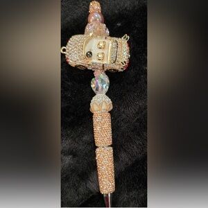Elegant Gold and Crystal Convertible Car Ink Pen